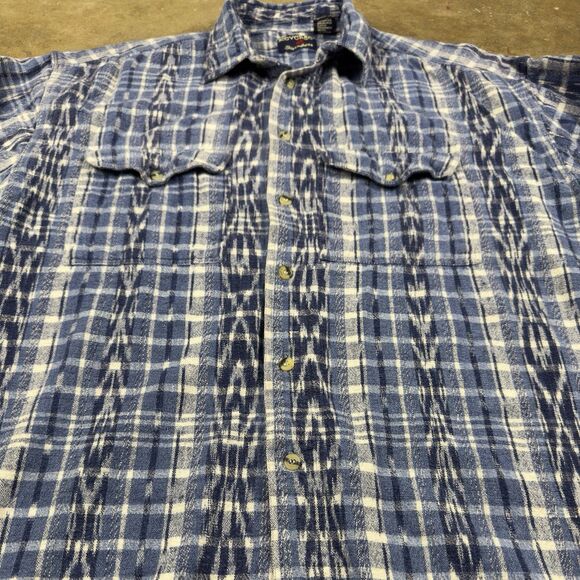 VTG Revenge Shirtmakers Flannel Shirt‎ XL Button-Up Long Sleeve Aztec 90s Grunge - Picture 8 of 8